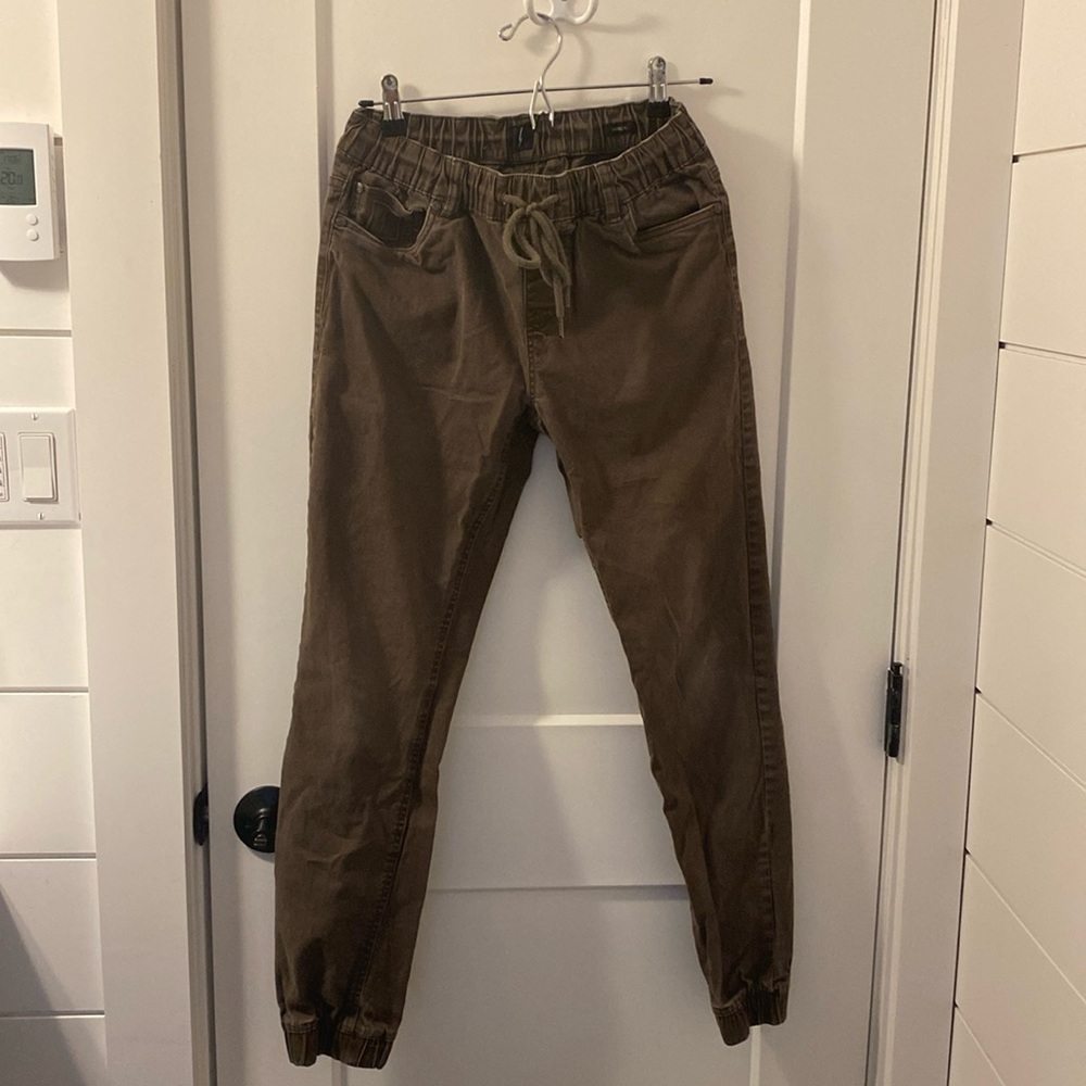 Mens brown jogger pant - brown- Medium (30)